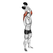 dumbbell standing triceps extension demonstration