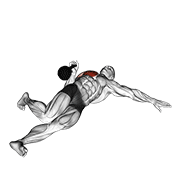 kettlebell extended range one arm press on floor demonstration