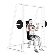 smith seated shoulder press demonstration