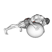 prone twist on stability ball demonstration